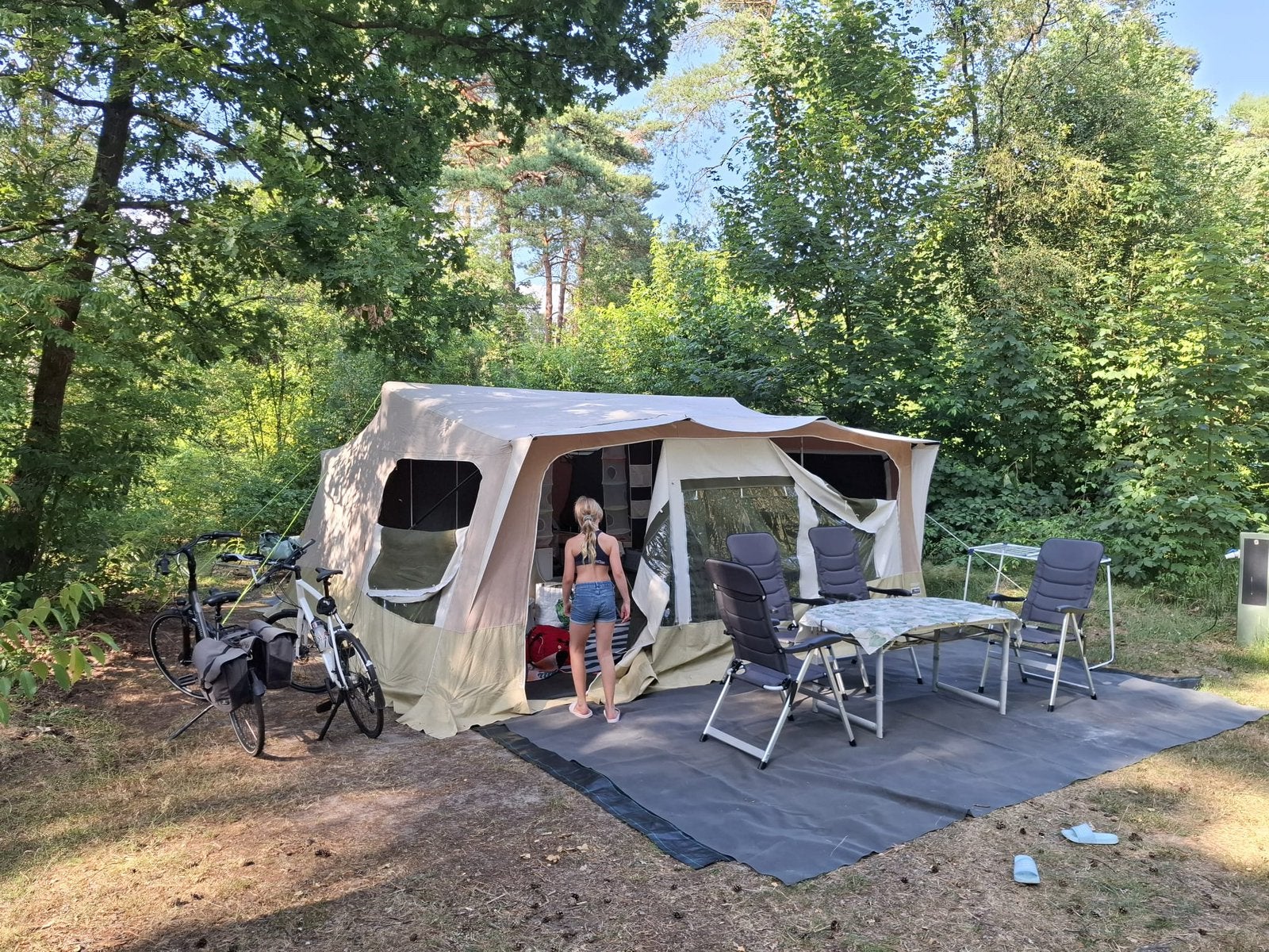 Trigano olympe 1,2,3 systeem, gastencabine, fietsendragers, Caravans en Kamperen, Ophalen, Gebruikt