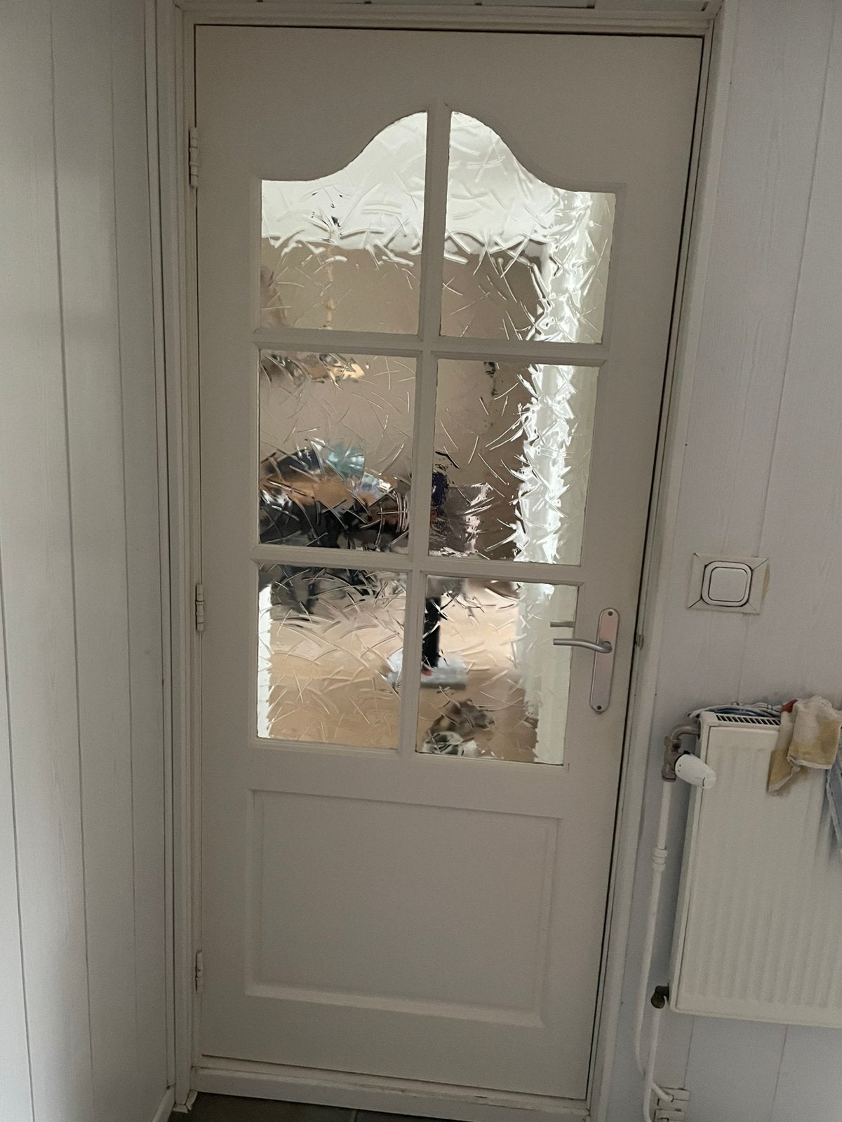 Keukendeur met glas, Ophalen, Gebruikt, 80 tot 100 cm, Binnendeur