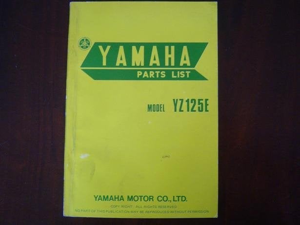 Yamaha YZ125E 1977 / 78 motorcycle parts list YZ 125 cross, Ophalen of Verzenden, Yamaha