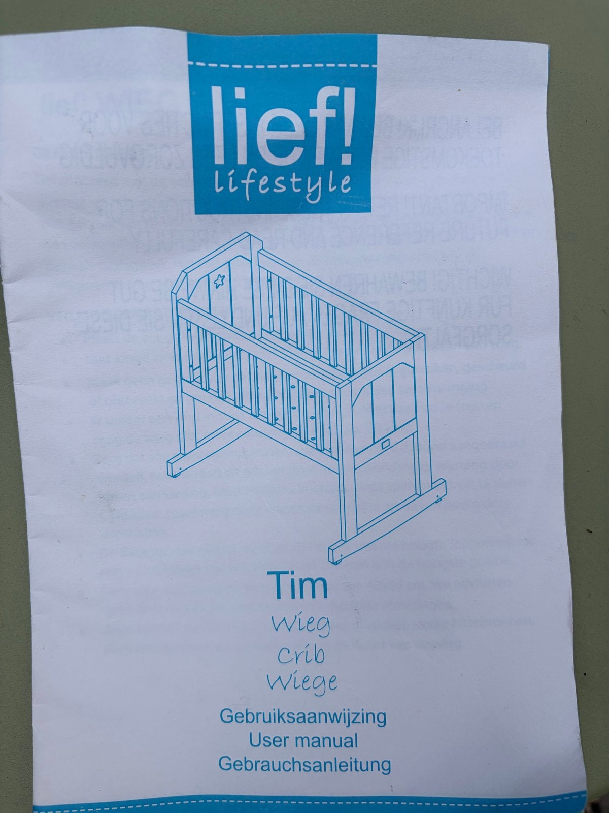 Lief! Wiegje Tim, eventueel met matrasje, Ophalen, Gebruikt, Wieg