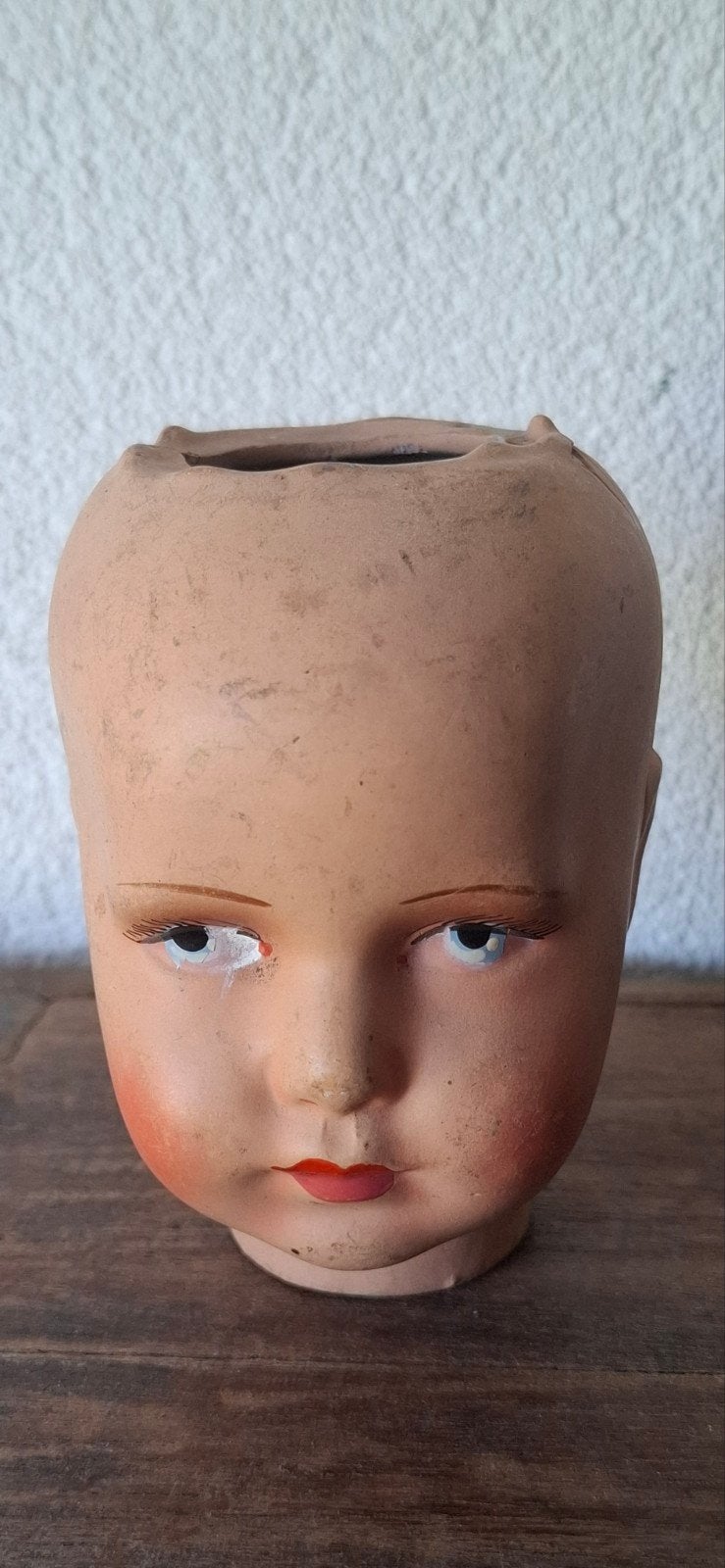 Brocante poppenhoofd, Ophalen of Verzenden