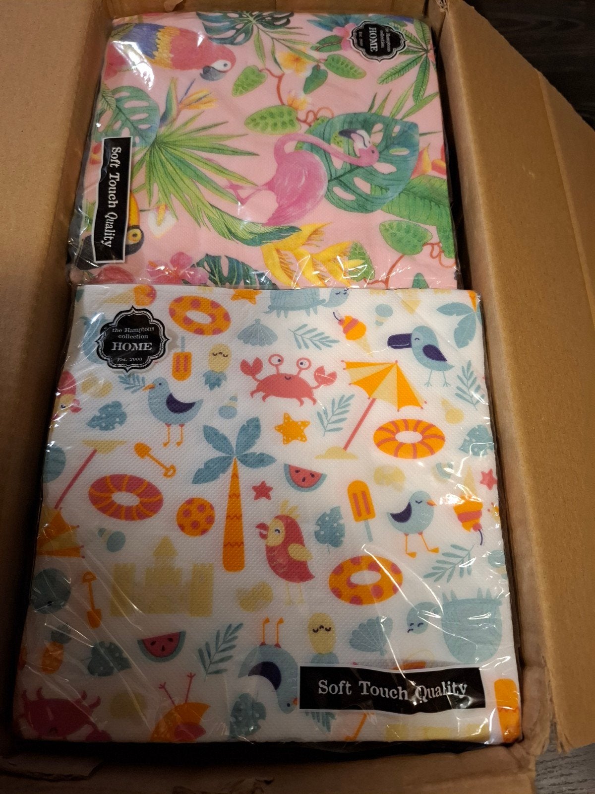 Nieuwe servetten vrolijke prints - Soft Touch Quality, Nieuw, Ophalen of Verzenden, Afwasbaar, Meerkleurig