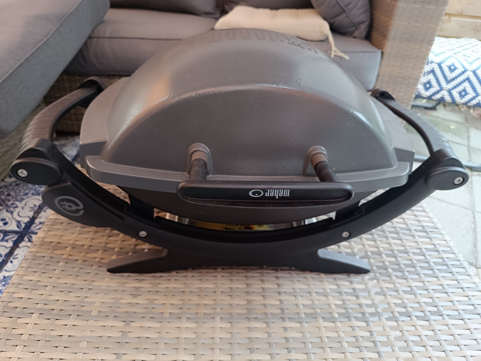 Weber elektrische BBQ, Tuin en Terras, Elektrische barbecues, Ophalen, Gebruikt, Weber