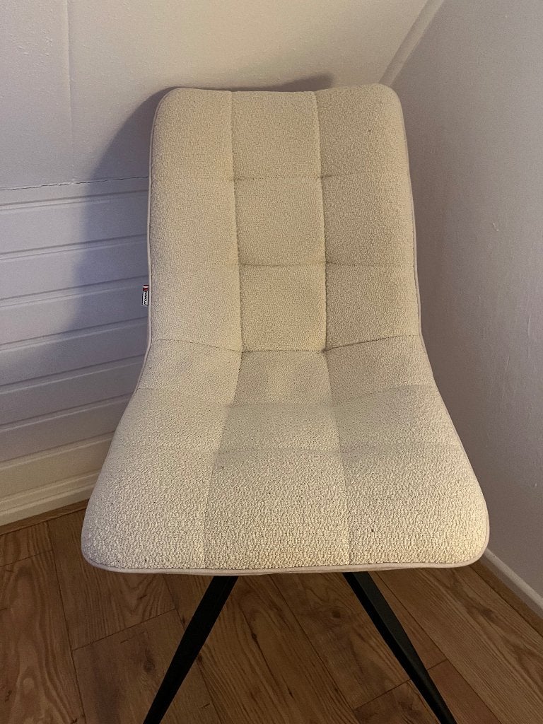 6x beige moderne eetkamerstoelen, Huis en Inrichting, Ophalen, Wit, Zo goed als nieuw, Vijf, Zes of meer stoelen
