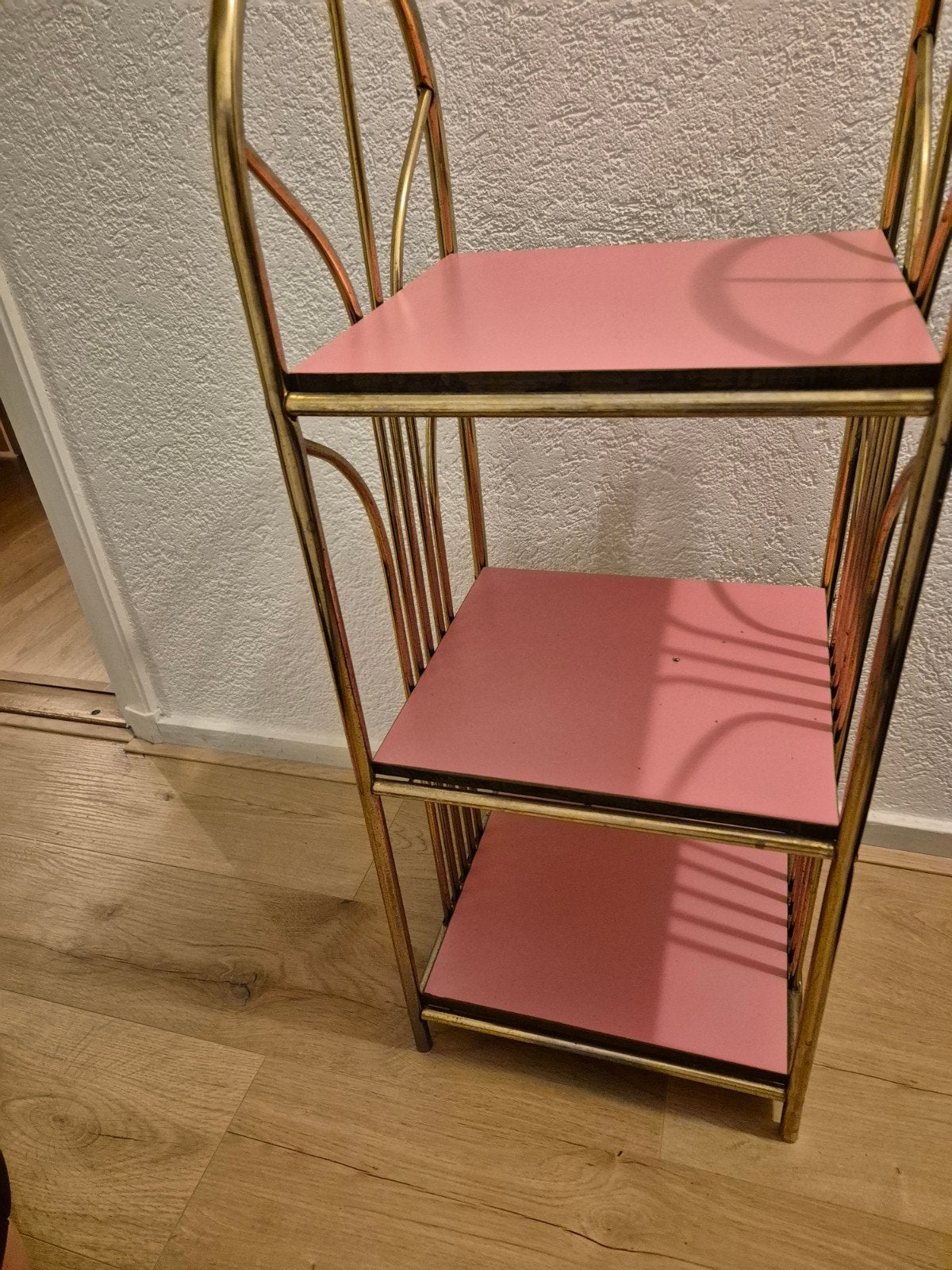Retro Vintage Stellage Kastje - Roze met Goud, Ophalen