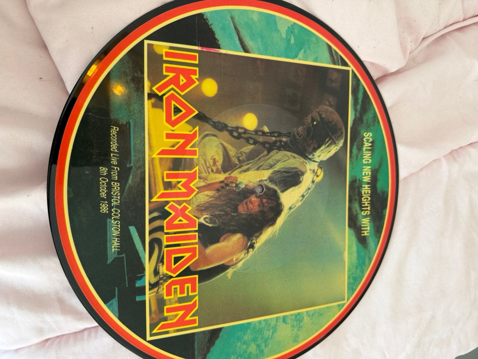 Zeldzame Iron Maiden Picture Disc LP – Scaling New vinyl lp, Ophalen of Verzenden, Zo goed als nieuw, Picture disc, Hardrock