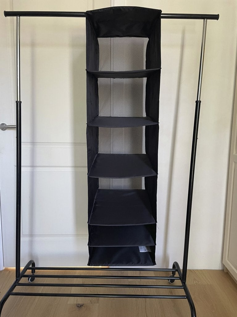 Opvouwbare kledingkast, organizer, hangend, zwart, Ophalen, Minder dan 50 cm, Gebruikt, 100 tot 150 cm