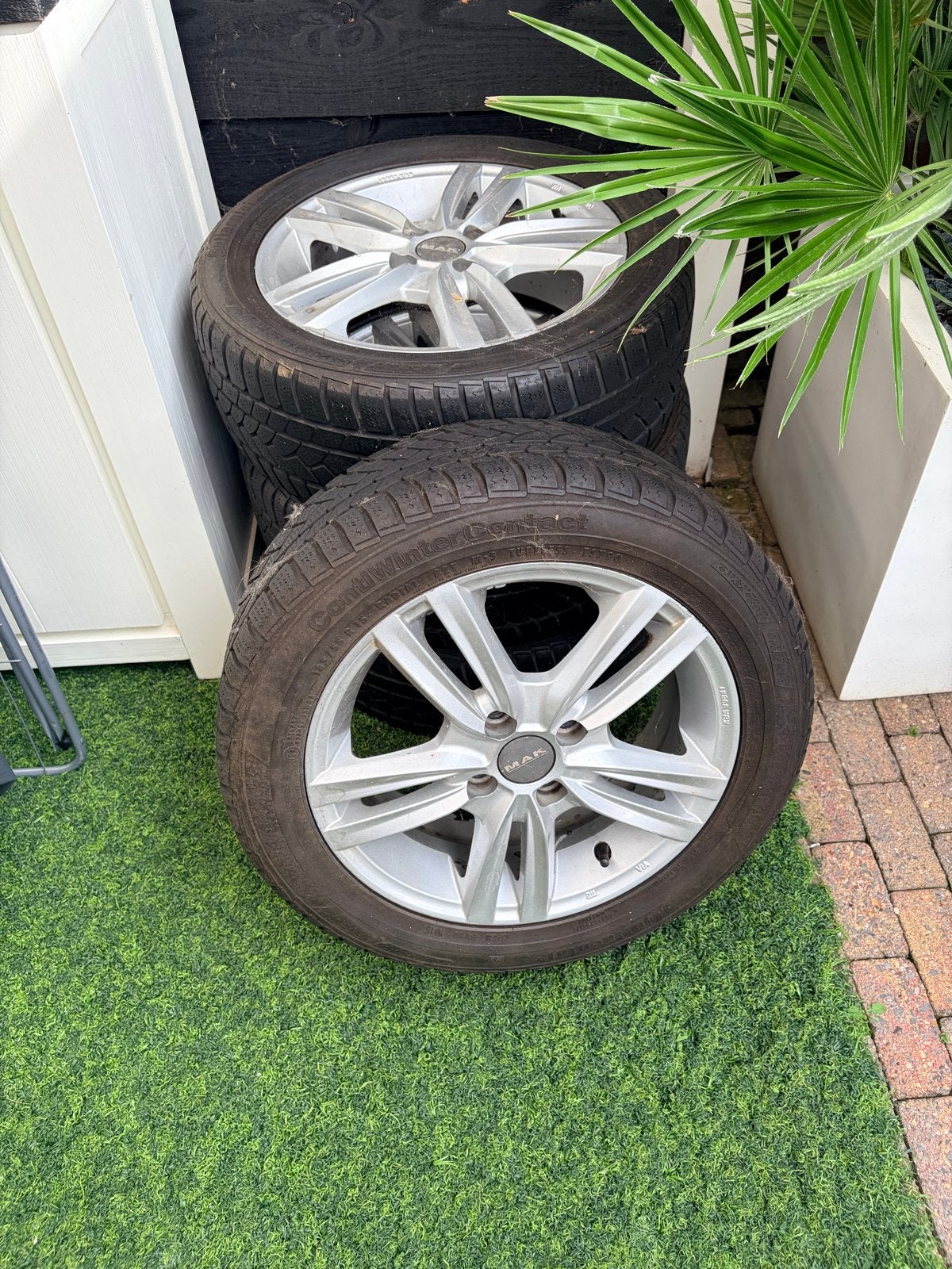Continental WinterContact Banden met MAK Velgen 185/55 R15, Gebruikt, 15 inch, Banden en Velgen, Personenwagen