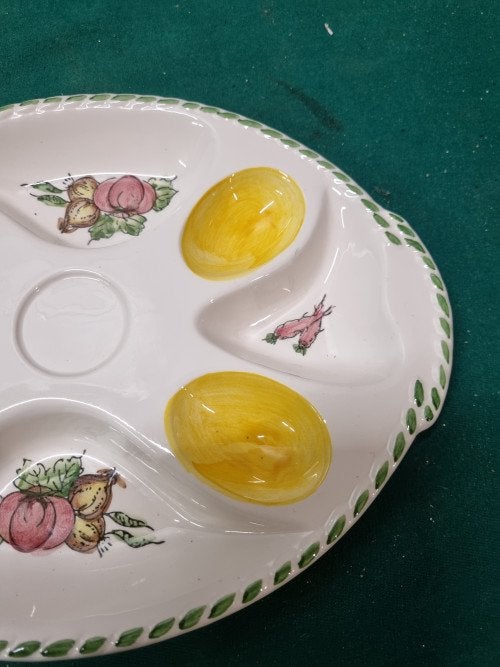 -	Eierschaal aardewerk hapjes schaal, Verzamelen, Retro, Ophalen of Verzenden