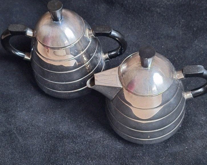 Roomstel art deco stijl melk suiker, Gebruikt, Overige typen, Ophalen of Verzenden, Overige stijlen
