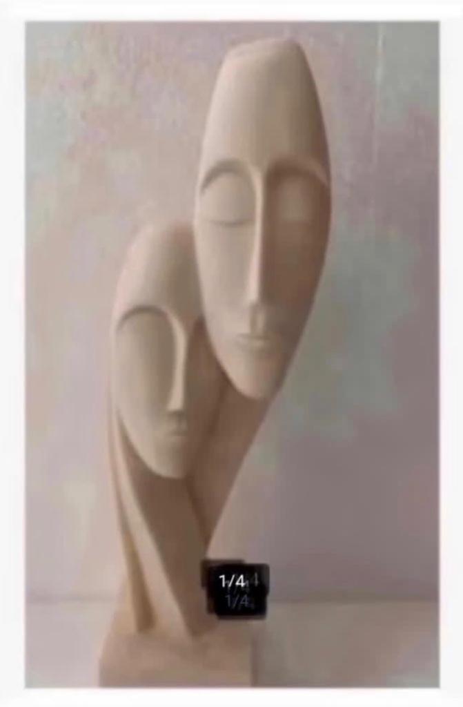 Prachtig beeld Man Vrouw Devotion Polyresin 23 cm op voet, Ophalen of Verzenden