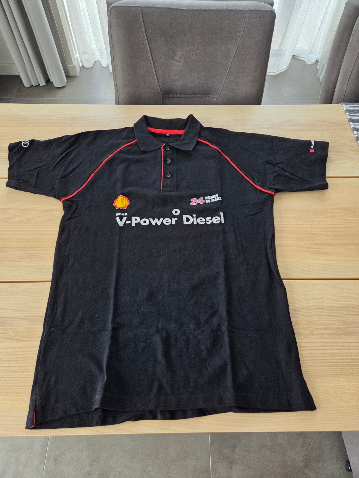 Audi Sport Le Mans 2007 Poloshirt - Shell V-Power Diesel, Zwart, Audi Sport, Ophalen of Verzenden, Maat 56/58 (XL)