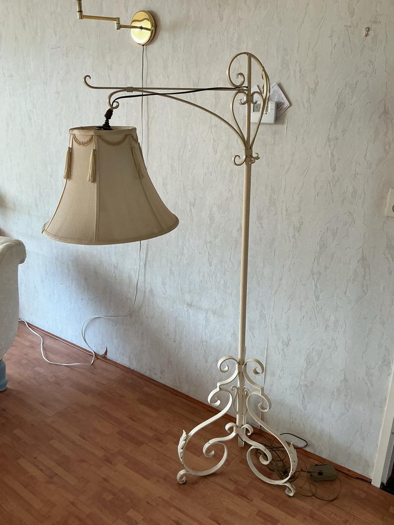 Antieke Franse vloerlamp, gezandstraald en gepoedercoat, Antiek en Kunst, Ophalen