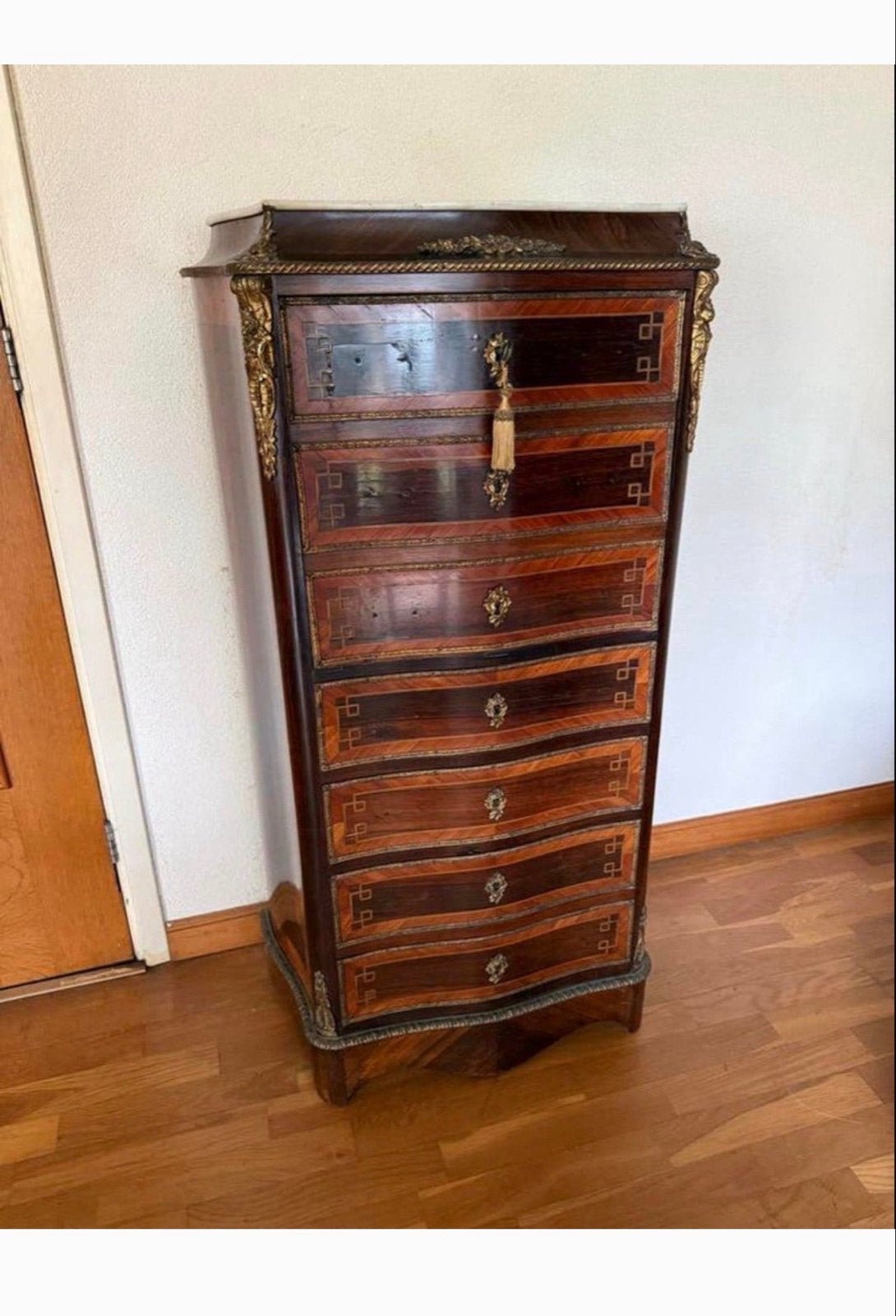 Antieke Franse Chiffonnière/Secretaire 18e Eeuw, Ophalen