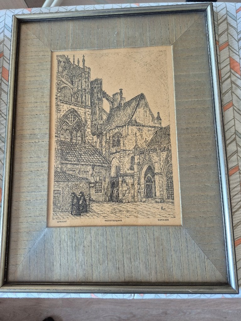 POTLOOD TEKENING, Verzenden, Tekening, Potloodtekening, Gesigneerd