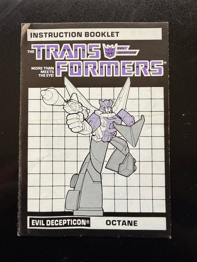 Transformers G1 Octane Instructieboekje Decepticon, Verzamelen, Transformers, G1, Ophalen of Verzenden, Gebruikt, Decepticons