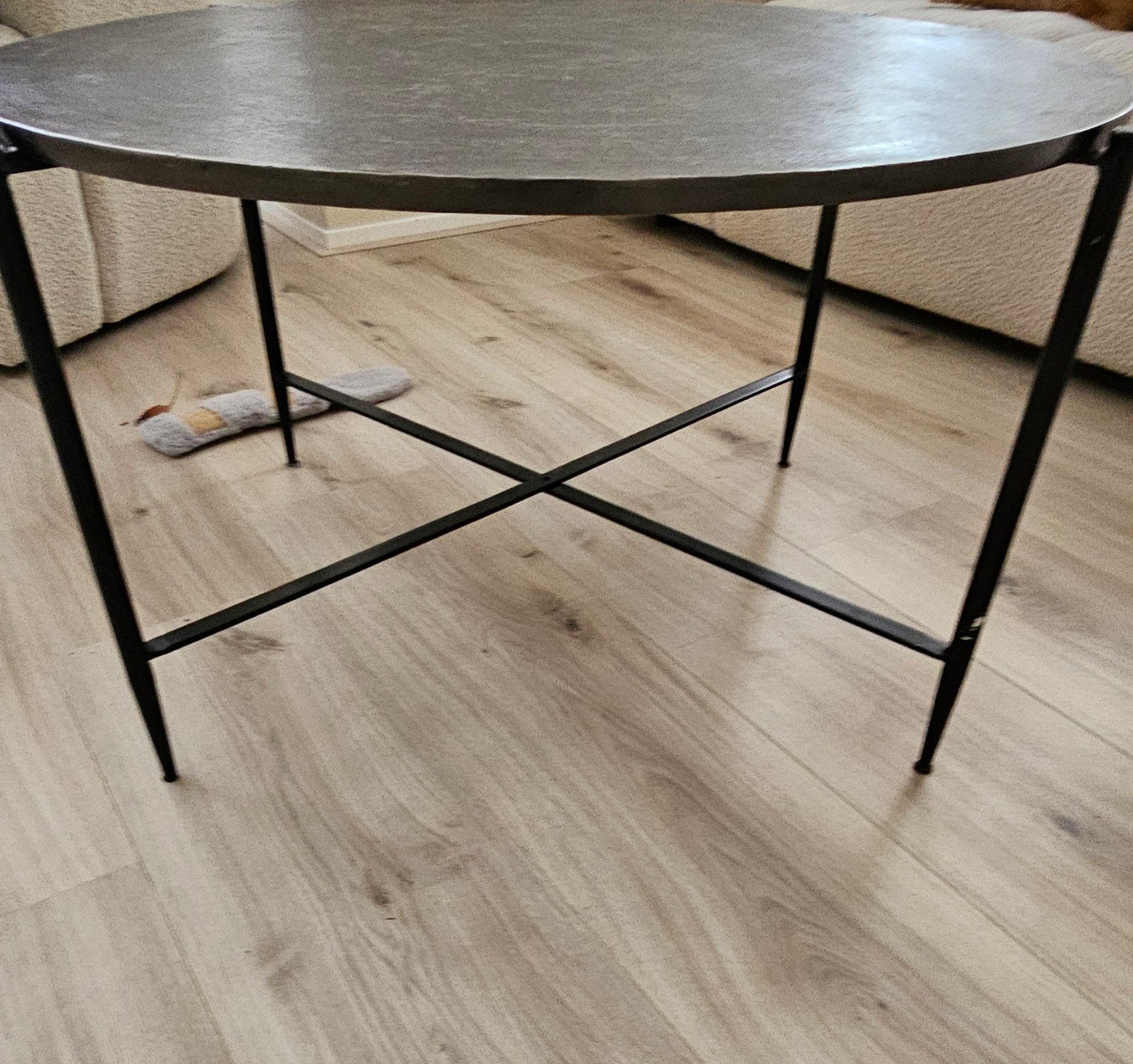 Bordano Salontafel Zwart/Grijs - Pronto Alu Top Raw Black, Huis en Inrichting, Tafels | Salontafels, Ophalen, Gebruikt, 50 tot 100 cm