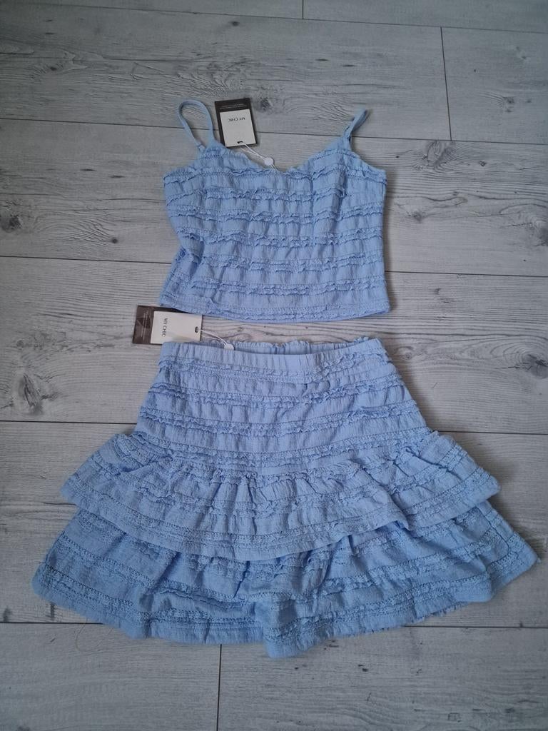 My Chic blauwe tweedelige set, maat M, Maat 38/40 (M), My Chic, Blauw, Nieuw