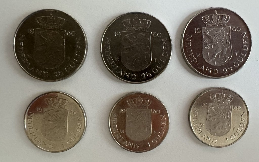 3x Rijksd+Gulden Inh. Beatrix + 13x Rijksd Unie v Utrecht, Ophalen of Verzenden, Koningin Juliana, 2½ gulden, Losse munt