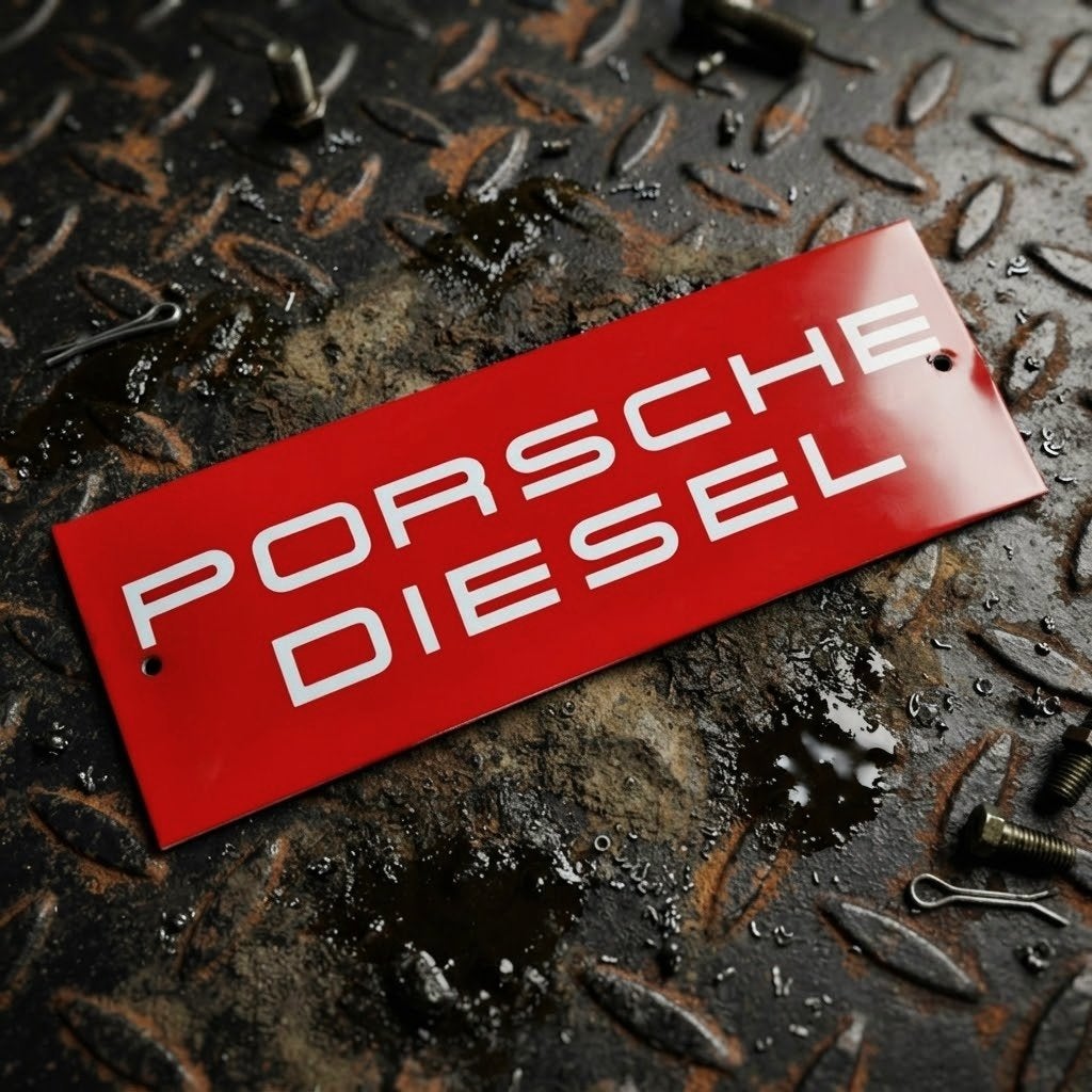Emaille Reclamebord PORSCHE DIESEL Tractor Trekker Vintage, Verzenden, Zo goed als nieuw, Reclamebord