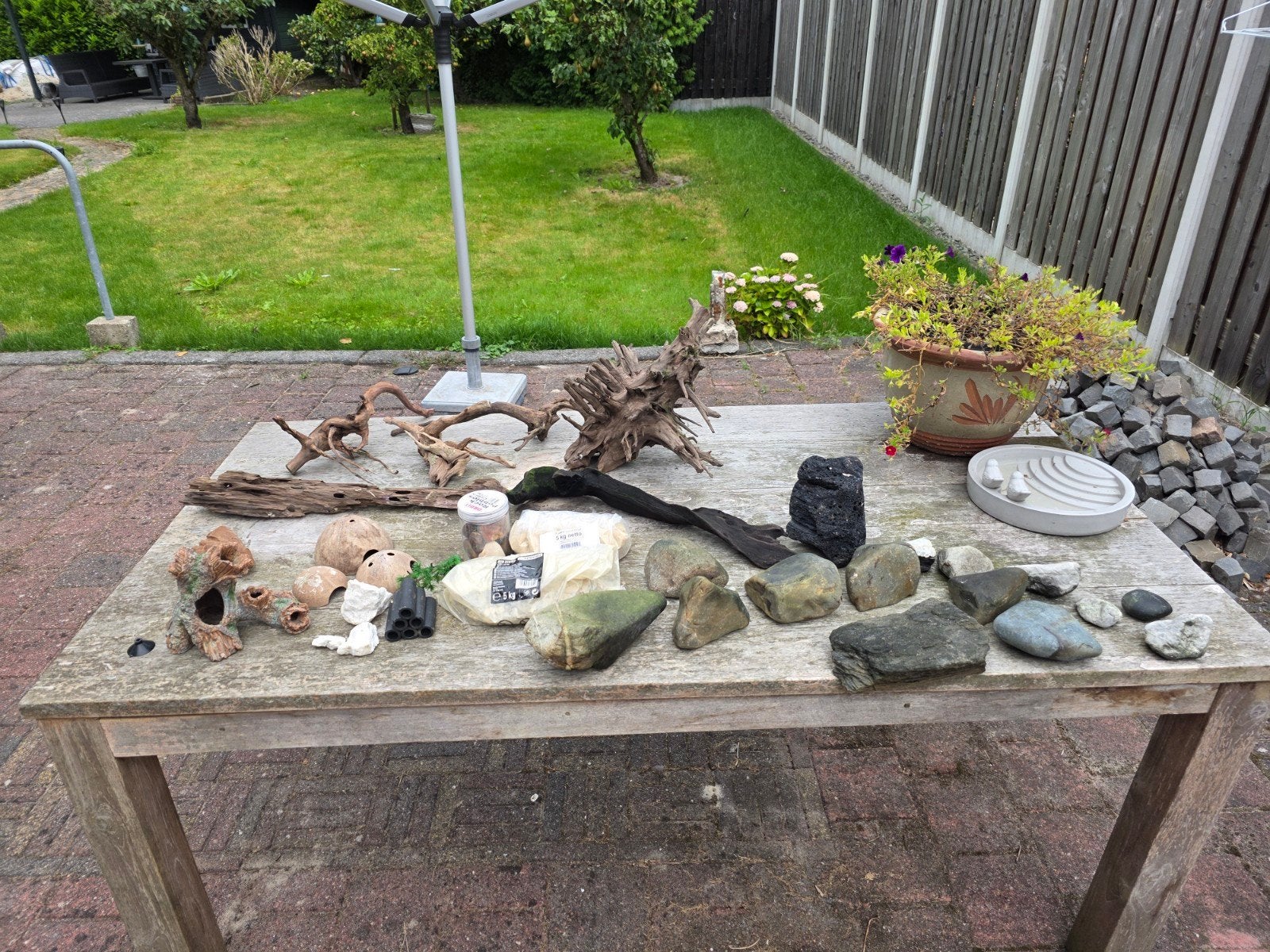 Ruim assortiment decoratie zoet water aquarium, Ophalen, Gebruikt, Plant(en), Steen of Hout
