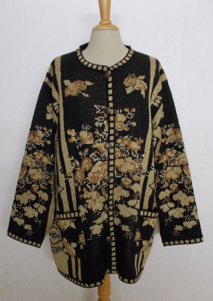 Prachtig chique/klassiek mooie kleuren print vest! XL/XXL, Kleding | Dames, Verzenden, Zo goed als nieuw, Maat 46/48 (XL) of groter