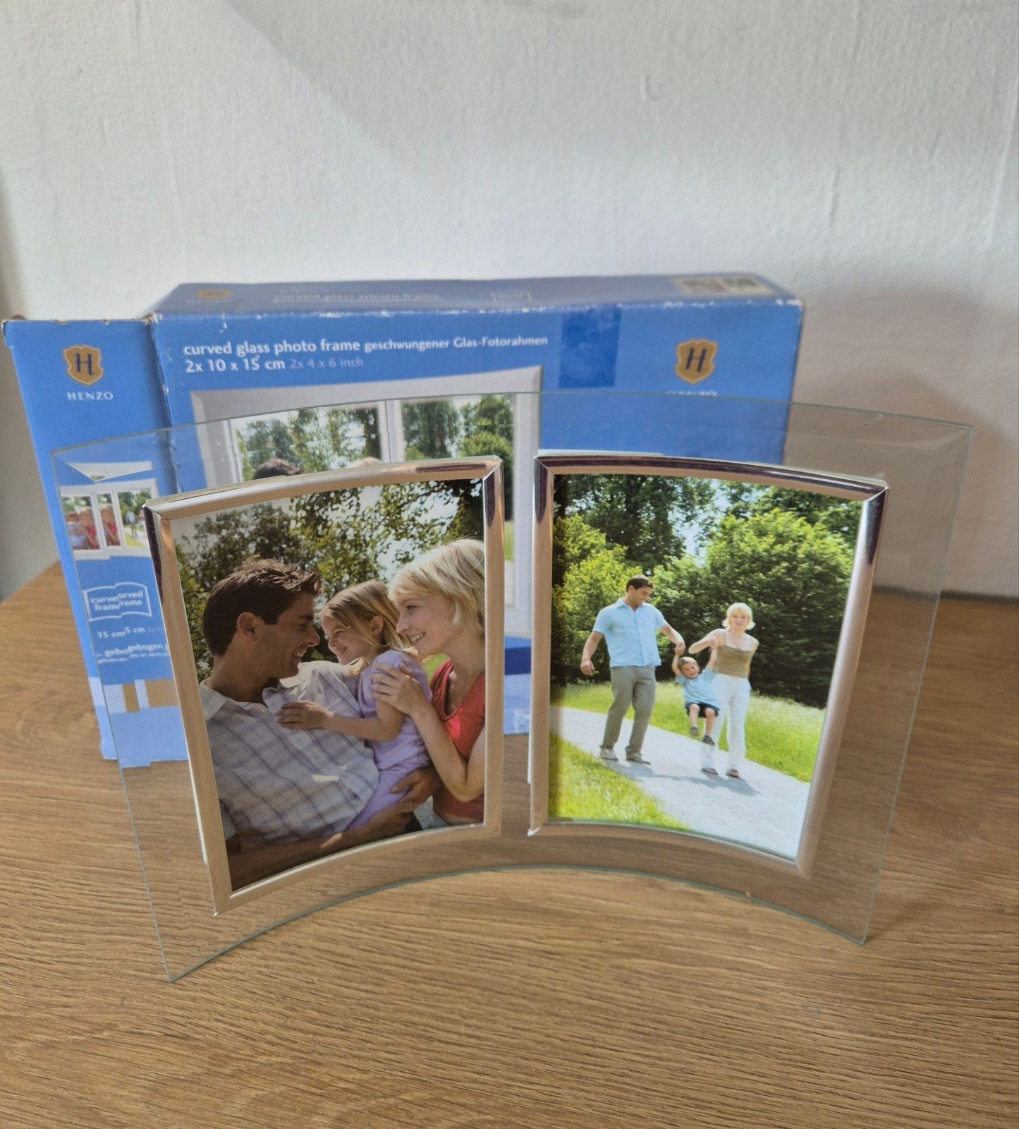 Mooie fotolijst van glas, voor 2 foto's van 10x15 cm, Ophalen of Verzenden, Nieuw