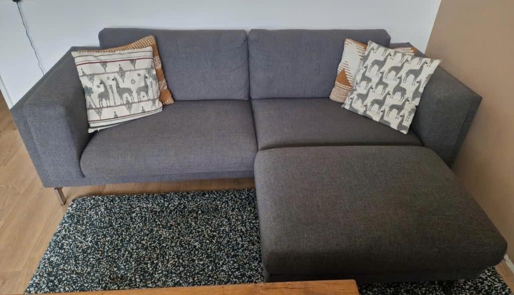 IKEA Nockeby 3-zits bank met hocker in uitstekende staat, Ophalen, 250 tot 300 cm, Gebruikt, Driepersoons