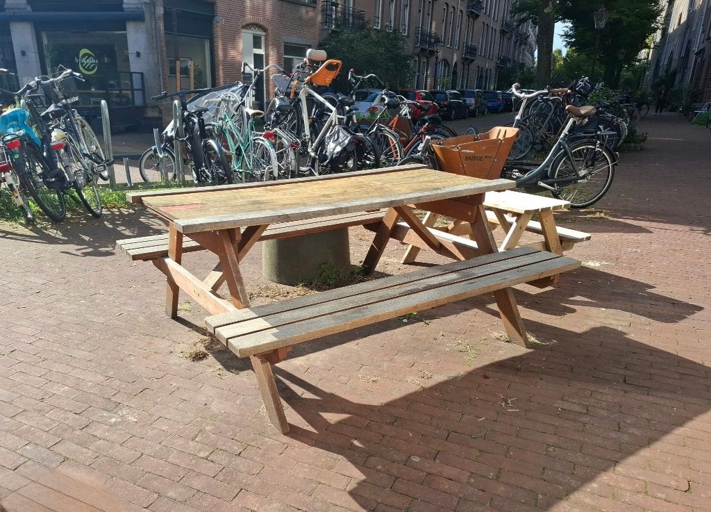 Gratis ophalen - Picknick tafel, Ophalen, Gebruikt, Rechthoekig, Hout