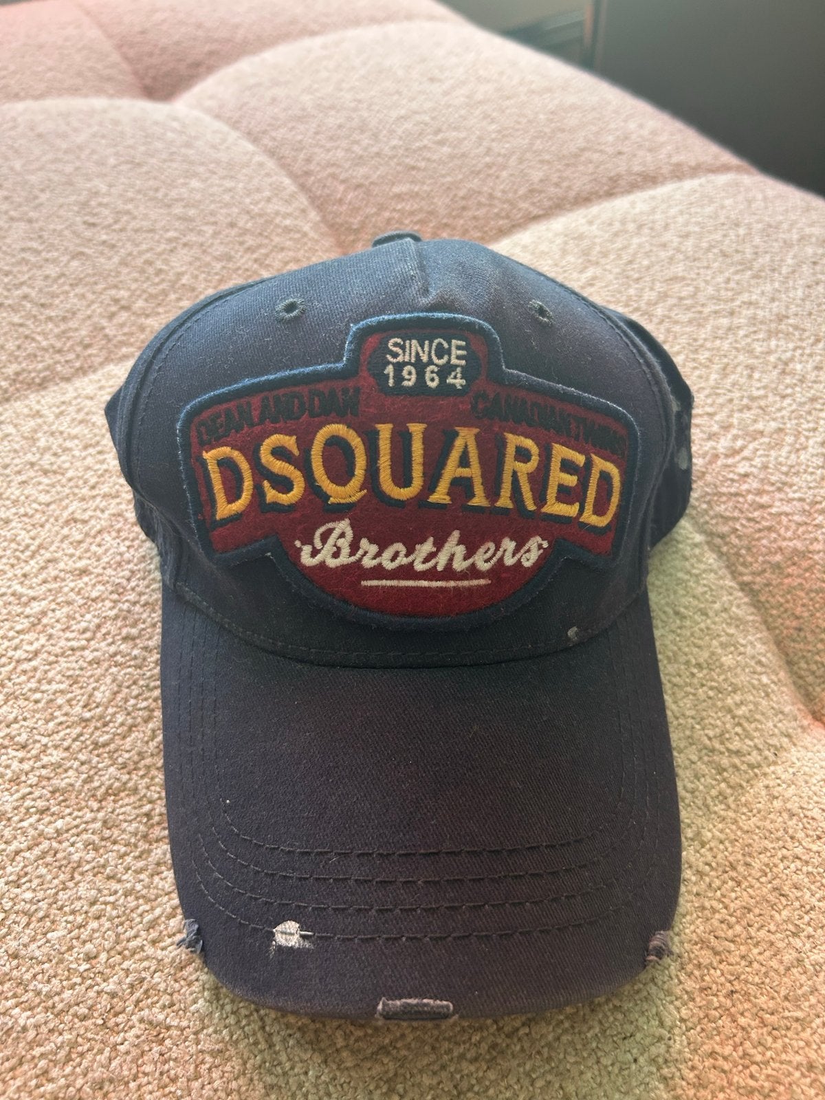 Dsquared2 Brothers Pet - Donkerblauw met geborduurd logo, Ophalen of Verzenden, Gedragen, One size fits all, Pet
