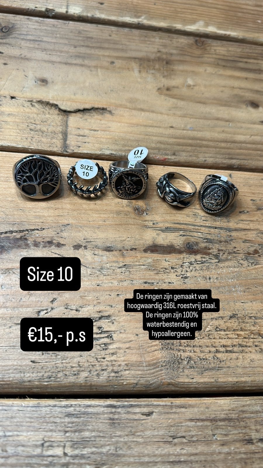 Ringen size 10, IJzer of Staal, 19 tot 20, Nieuw, Ophalen of Verzenden