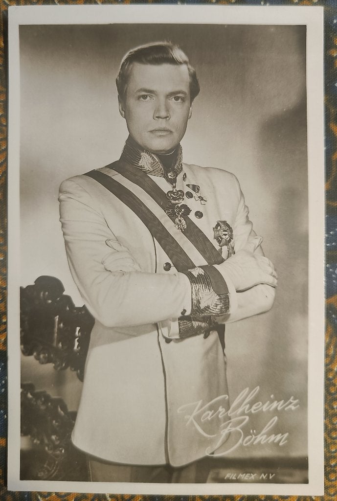 ROMY SCHNEIDER ANSICHTKAART 61 SISI VINTAGE karlheinz bohm, Verzenden, 1940 tot 1960, Ongelopen, Sterren en Beroemdheden