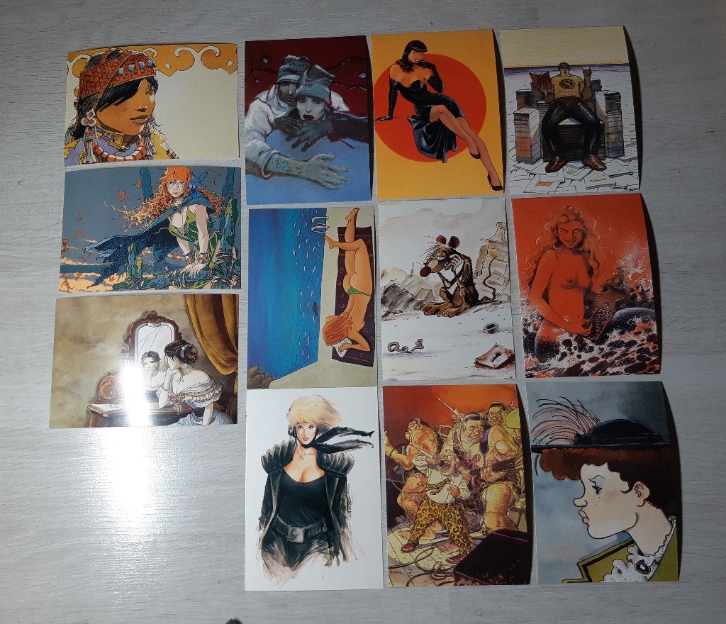 12 Postkaarten van Stripfiguren : Les Editions Sapristi!, Complete serie of reeks, Verzenden, Gelezen, Overige gebieden