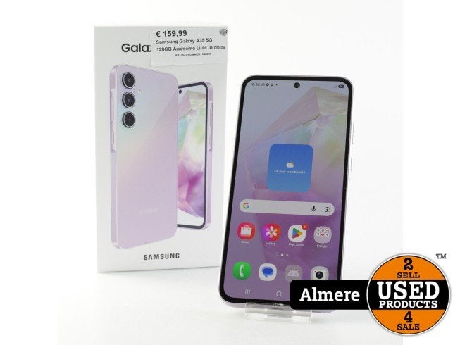 Samsung Galaxy A35 5G 128GB Awesome Lilac in doos, Samsung, Zo goed als nieuw, Support@Samsung.com, 129, Samsung-ro, Yeongtong-gu
Suwon-si, Gyeonggi-do 16677
South Korea