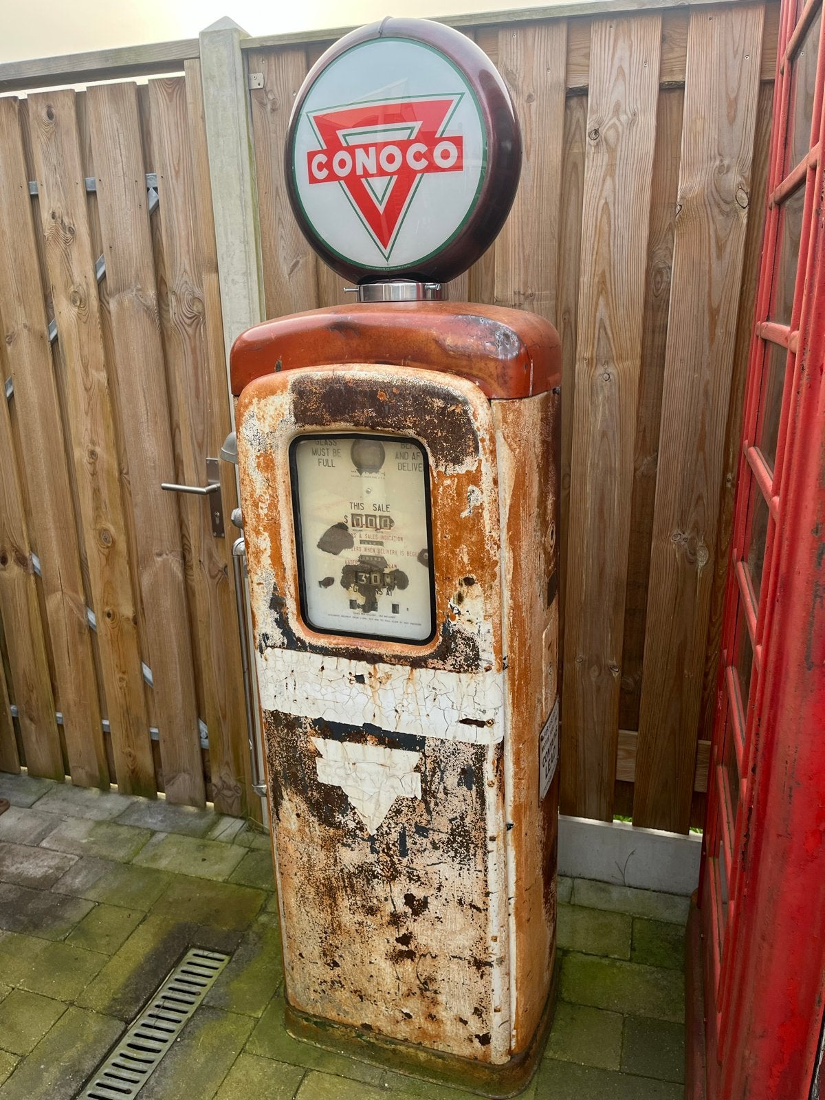Vintage Conoco Benzinepomp USA - Uniek Decoratiestuk, Verzamelen, Automaten | Overige, Ophalen, Gebruikt