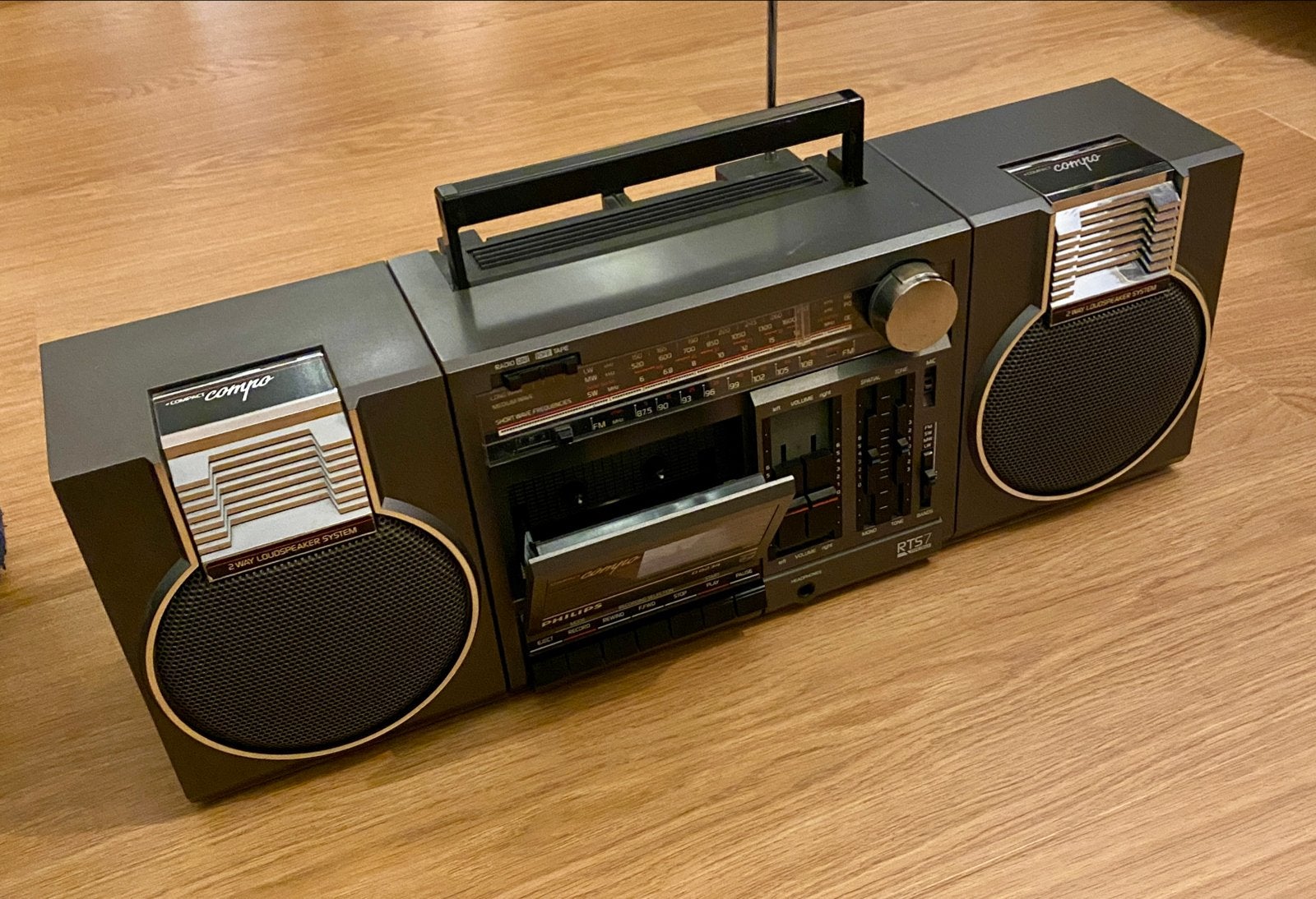 Philips D 8234 vintage Boombox radiocassetterecorder 80s, Ophalen of Verzenden