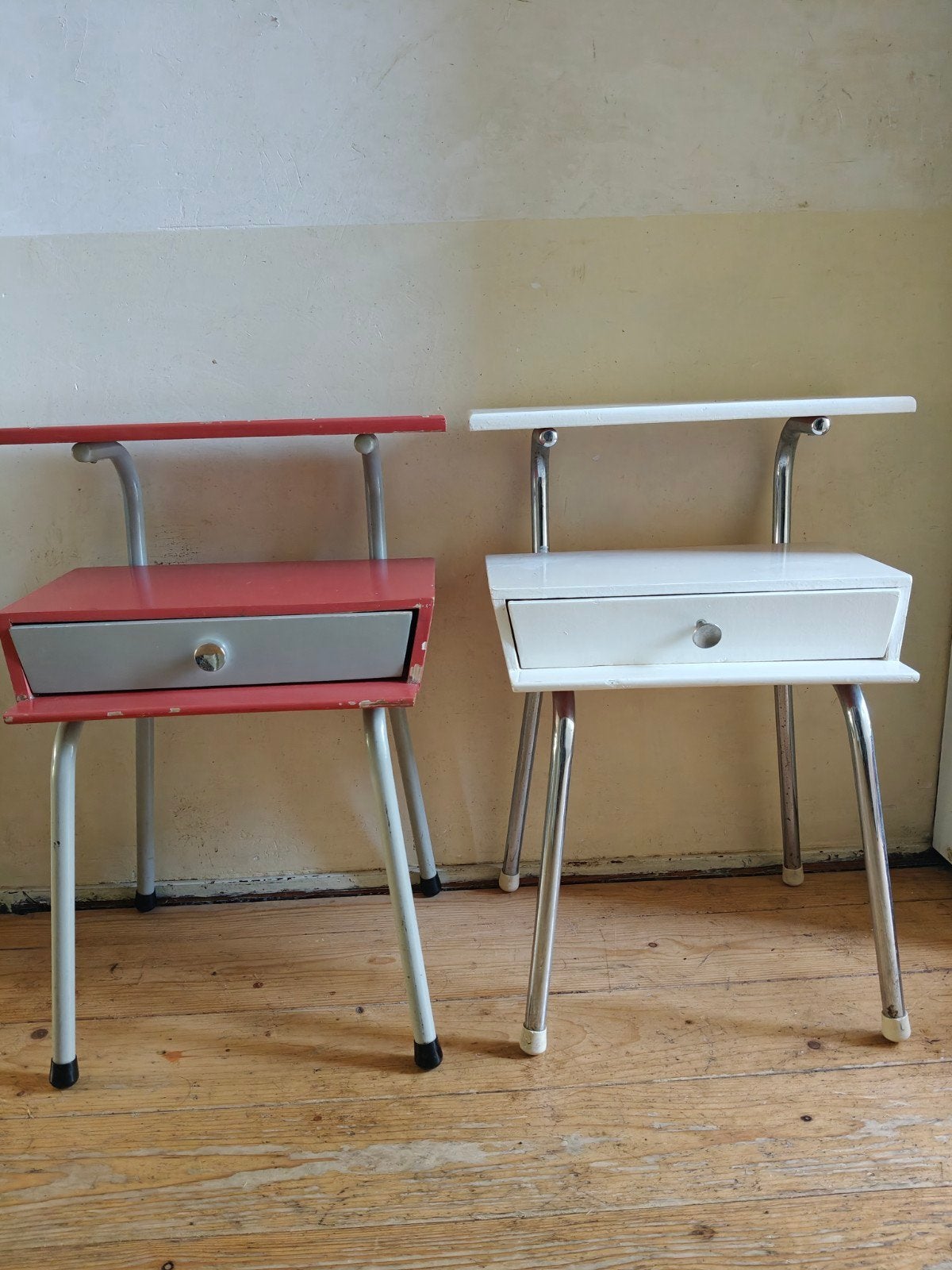 2 vintage nachtkastjes van Wim Rietveld x Auping, Ophalen of Verzenden, Gebruikt, Hout, Minder dan 45 cm
