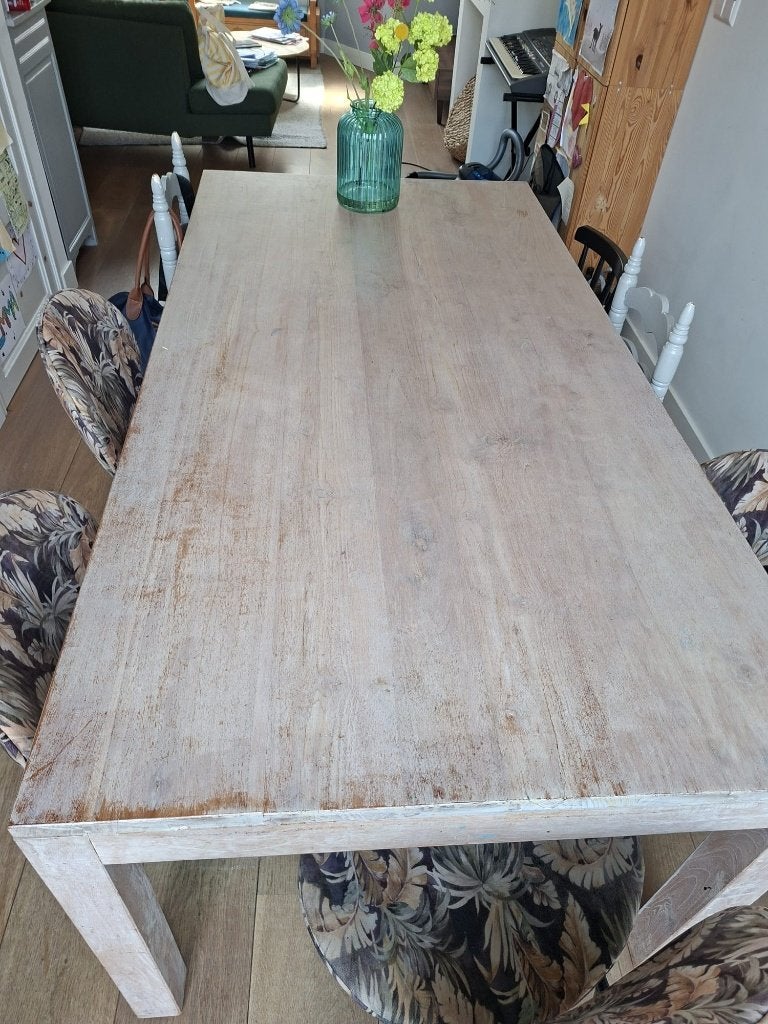 Eettafel, Ophalen, Gebruikt, Teakhout, 200 cm of meer