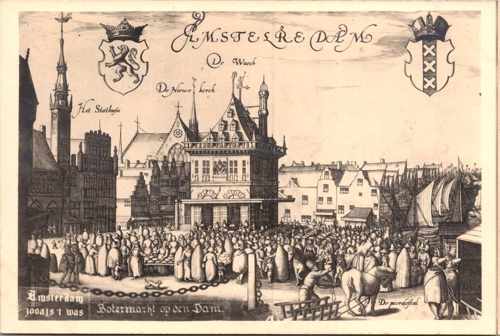 Amsterdam zooals 't was ~ Botermarkt op den Dam, Verzenden, Voor 1920, Ongelopen, Noord-Holland