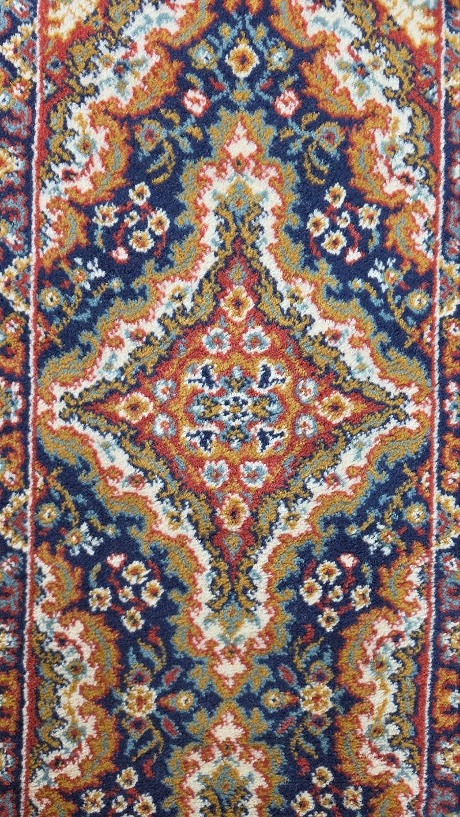 Vintage oosters wol Tafelkleed loper Tabriz orange 50x140cm, Www.hypepopup.nl, Zo goed als nieuw, Blauw, 150 tot 200 cm