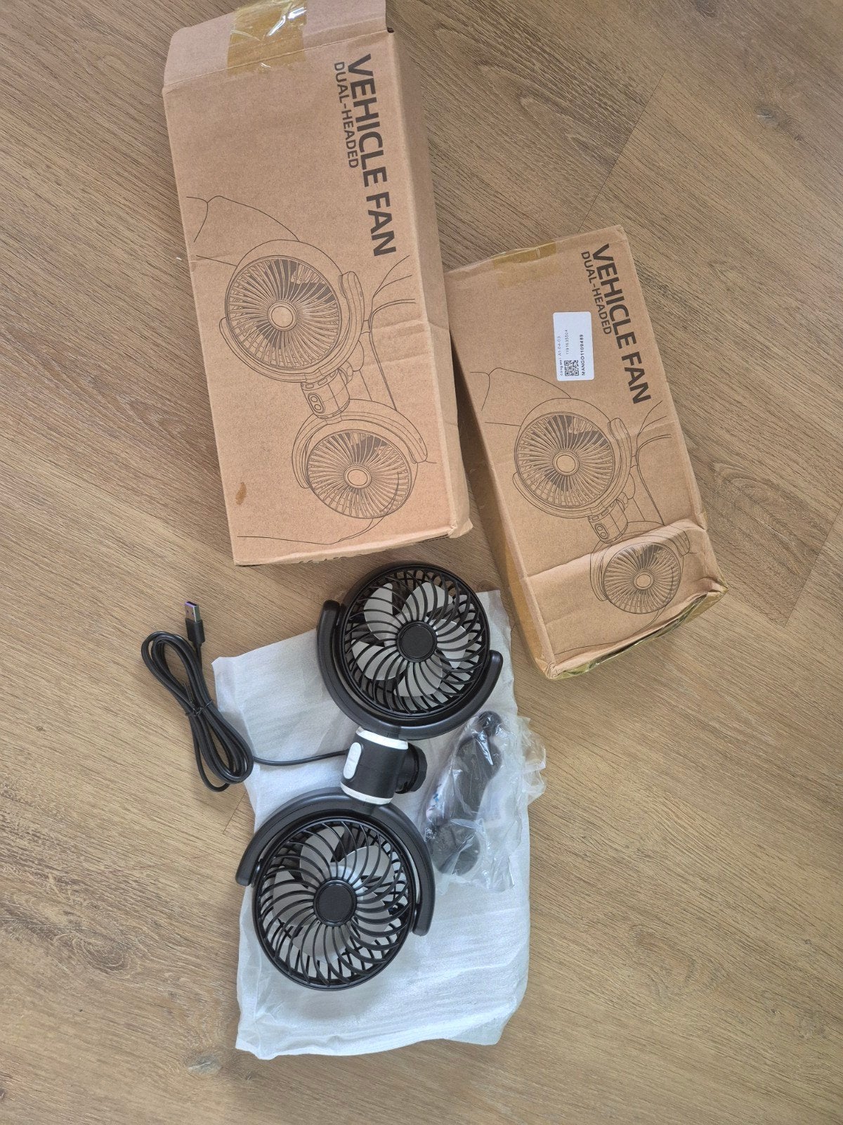 2x Auto Ventilator Nieuw in Verpakking - Dubbele Kop USB, Ophalen of Verzenden, Nieuw