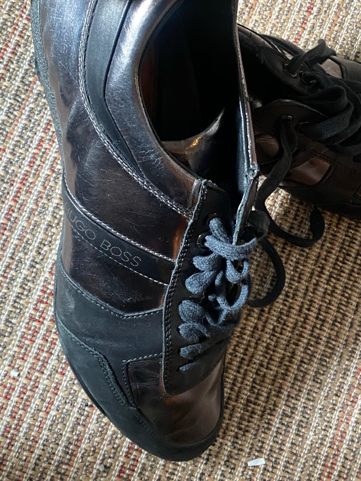 Hugo Boss Heren Sneakers Maat 43 Zwart/Brons, Kleding | Heren, Schoenen, Ophalen of Verzenden, Gedragen, Zwart, Sneakers of Gympen