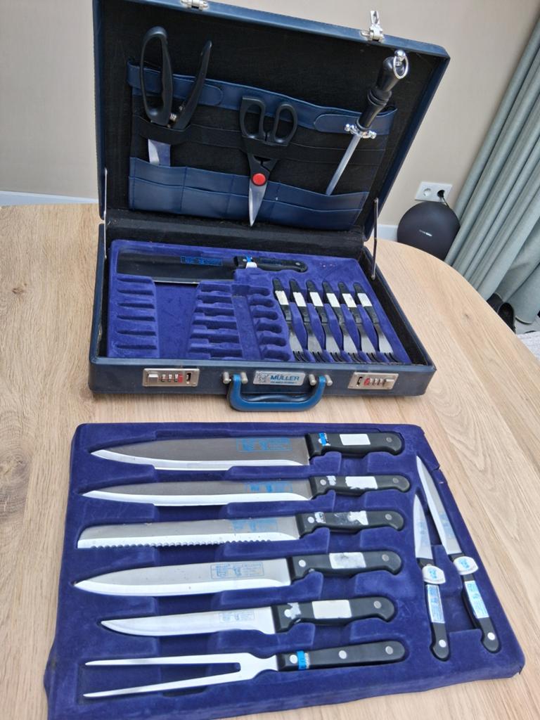 Müller Bestekset in Koffer, Ophalen of Verzenden, Gebruikt, Rvs of Chroom, Bestekset