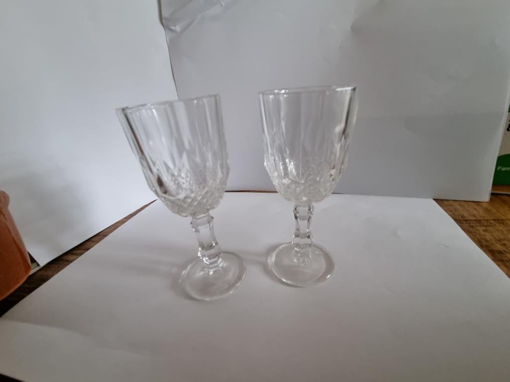 Cristal  2 kleine glazen, Ophalen of Verzenden