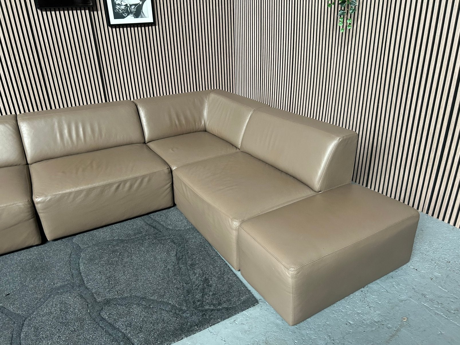 GRATIS LEVERING Goossens Modulaire Bank  335X239 GEREINIGD, Hoekbank, 300 cm of meer, Leer, Ophalen of Verzenden