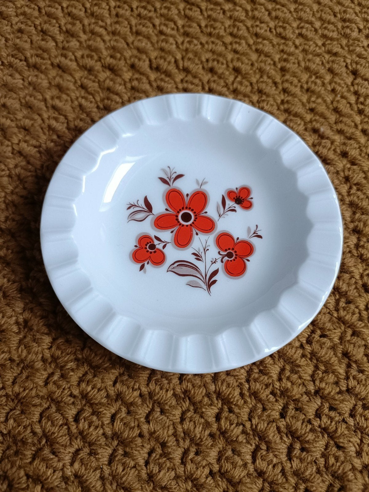 Vintage Schumann Bavaria asbak met bloemmotief, Ophalen of Verzenden