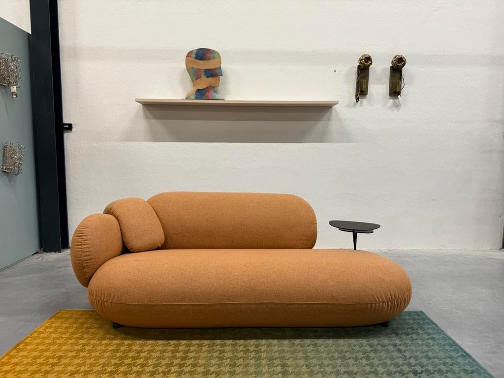 Nieuw Leolux Pulla Divan Large Bank Divina Melange Stof, Leolux, Ophalen of Verzenden, Rechte bank, Stof