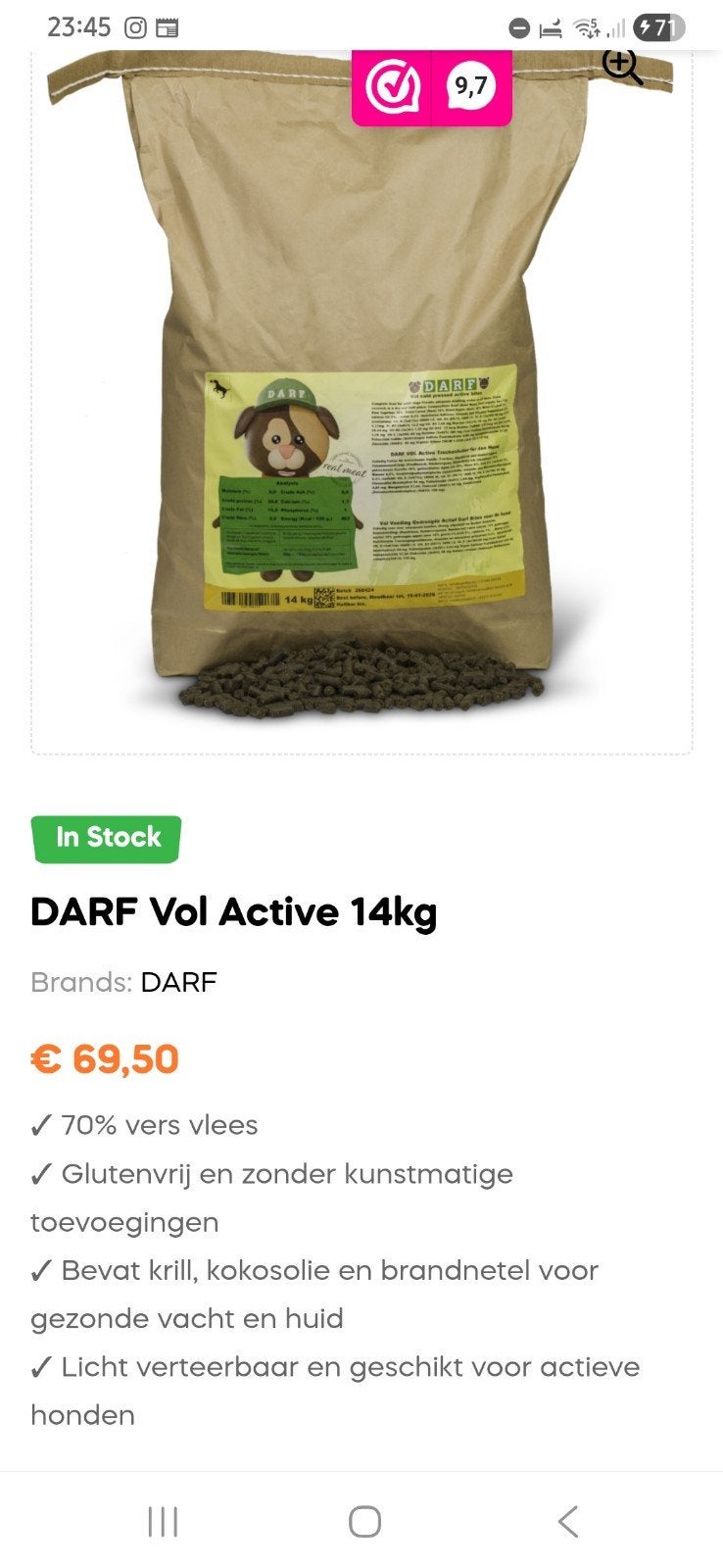 Darf active hondenbrokken (graanvrij), Dieren en Toebehoren, Dierenvoeding, Ophalen of Verzenden, Hond