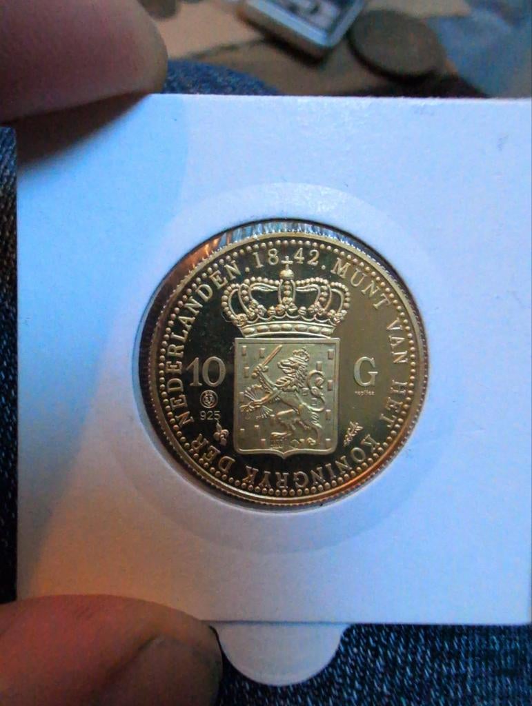 10 Gulden 1842 Koning Willem II - Zilveren Munt, Zilver, Ophalen of Verzenden, Losse munt, 10 gulden