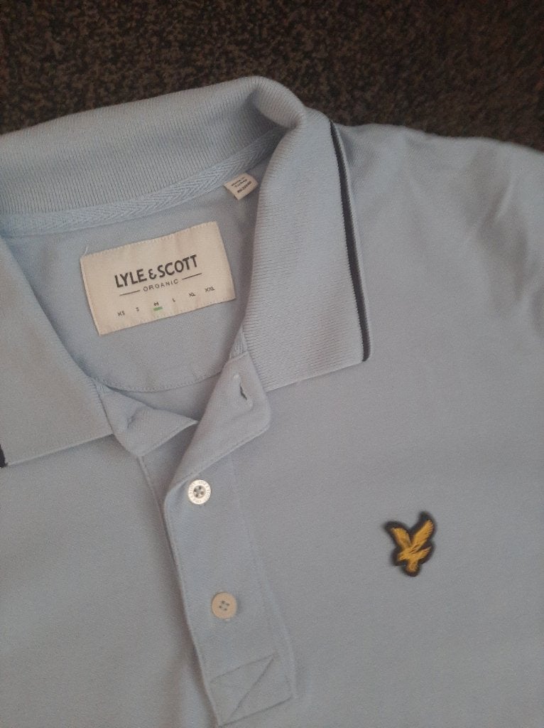Lyle & Scott Organic Polo Shirt - Lichtblauw, Ophalen of Verzenden, Zo goed als nieuw, Lyle & Scott, Maat 48/50 (M)